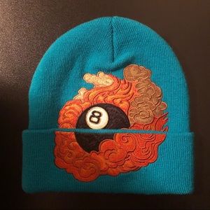 Supreme Martin Wong 8-ball Beanie in Bright Blue